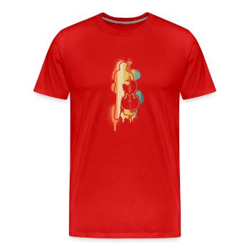 Contrebasse Contrebassiste Contrebassiste - T-shirt bio Premium Homme - rouge - Devant - Damien (186cm)