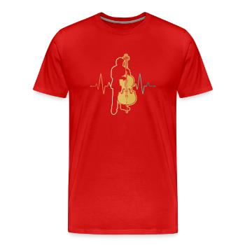 Contrebasse Contrebassiste Contrebassiste - T-shirt bio Premium Homme - rouge - Devant - Damien (186cm)