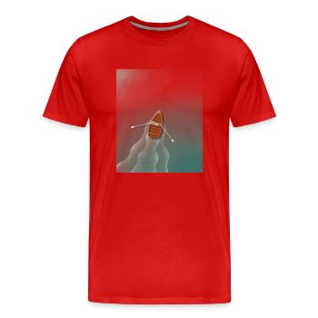 Ruderboot auf dem See - Männer Premium Bio T-Shirt - Rot - Vorne - Damien (186cm)