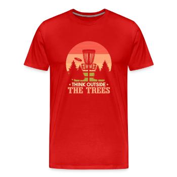 Frisbee-Golfspieler - Männer Premium Bio T-Shirt - Rot - Vorne - Damien (186cm)