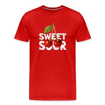 Sour cherries twin siblings design - Men's Premium Organic T-Shirt - red - Front - Damien (186cm)