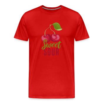Sour cherries twin siblings design - Men's Premium Organic T-Shirt - red - Front - Damien (186cm)