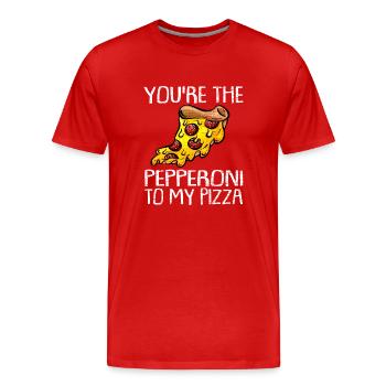 Tu es le pepperoni à ma pizza - T-shirt bio Premium Homme - rouge - Devant - Damien (186cm)