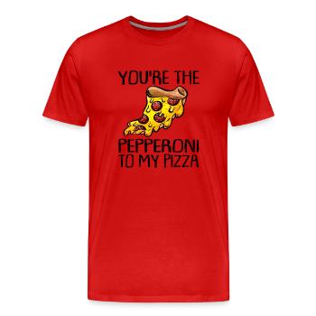 Tu es le pepperoni à ma pizza - T-shirt bio Premium Homme - rouge - Devant - Damien (186cm)