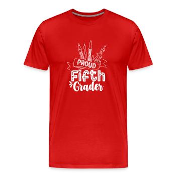 Proud Fifth Grader School 5th Grade Fifth - T-shirt bio Premium Homme - rouge - Devant - Damien (186cm)
