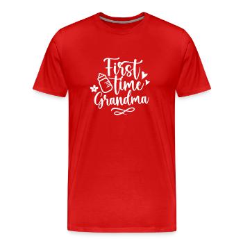La première fois grand-mère première grand-mère grands-parents doux - T-shirt bio Premium Homme - rouge - Devant - Damien (186cm)