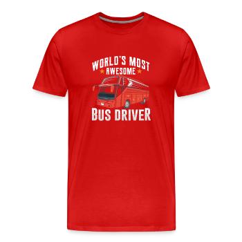 The most ingenious bus driver in the world Bus driving a bus - Men's Premium Organic T-Shirt - red - Front - Damien (186cm)