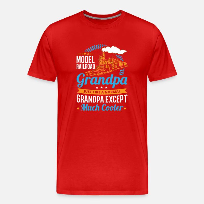 Eisenbahnleiter, Eisenbahn Railfan - Männer Premium Bio T-Shirt - Rot