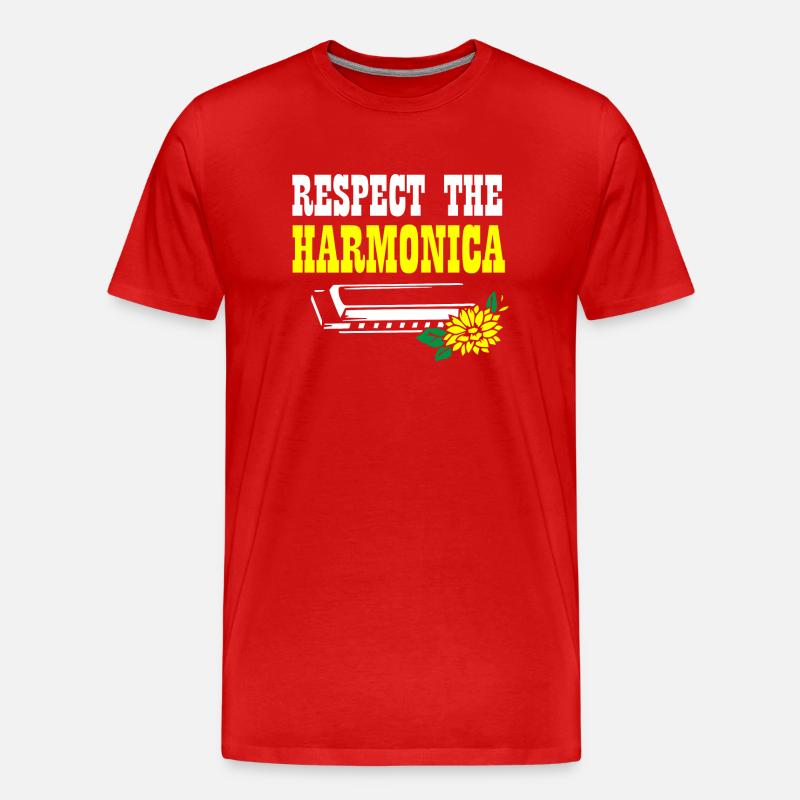 Harmonica player, Harmonica music - Men's Premium Organic T-Shirt - red
