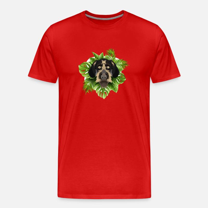 Tropical Deutsch Drahthaar - Männer Premium Bio T-Shirt - Rot