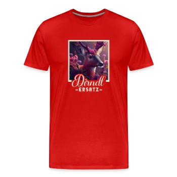 Dirndl Ersatz Dirndl Trachten Kostüm Dirndl Ersatz - Männer Premium Bio T-Shirt - Rot - Vorne - Damien (186cm)