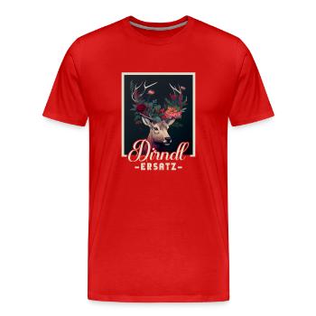 Dirndl Ersatz Dirndl Trachten Kostüm Dirndl Ersatz - Männer Premium Bio T-Shirt - Rot - Vorne - Damien (186cm)