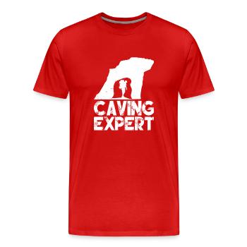 Höhlenforscher Höhlenwandern Caving Höhle Cave - Männer Premium Bio T-Shirt - Rot - Vorne - Damien (186cm)