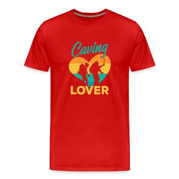 Höhlenliebhaber Cave Höhlenwandern Caving Höhle - Männer Premium Bio T-Shirt - Rot - Vorne - Damien (186cm)