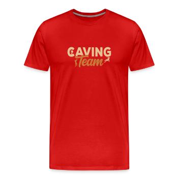 Höhlenforschung Team Höhlenwandern Caving Cave - Men's Premium Organic T-Shirt - red - Front - Damien (186cm)