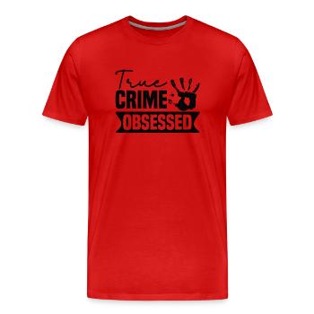 True Crime Crime Series Crime Detective - T-shirt bio Premium Homme - rouge - Devant - Damien (186cm)