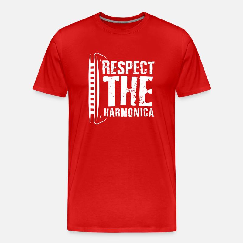 Harmonica player, Unny harmonica - Men's Premium Organic T-Shirt - red