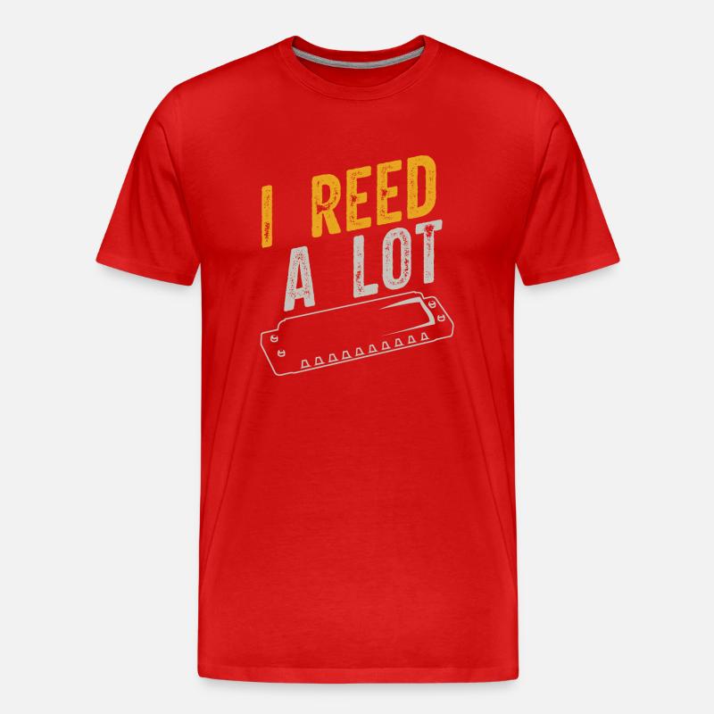Harmonica player, Unny harmonica - Men's Premium Organic T-Shirt - red