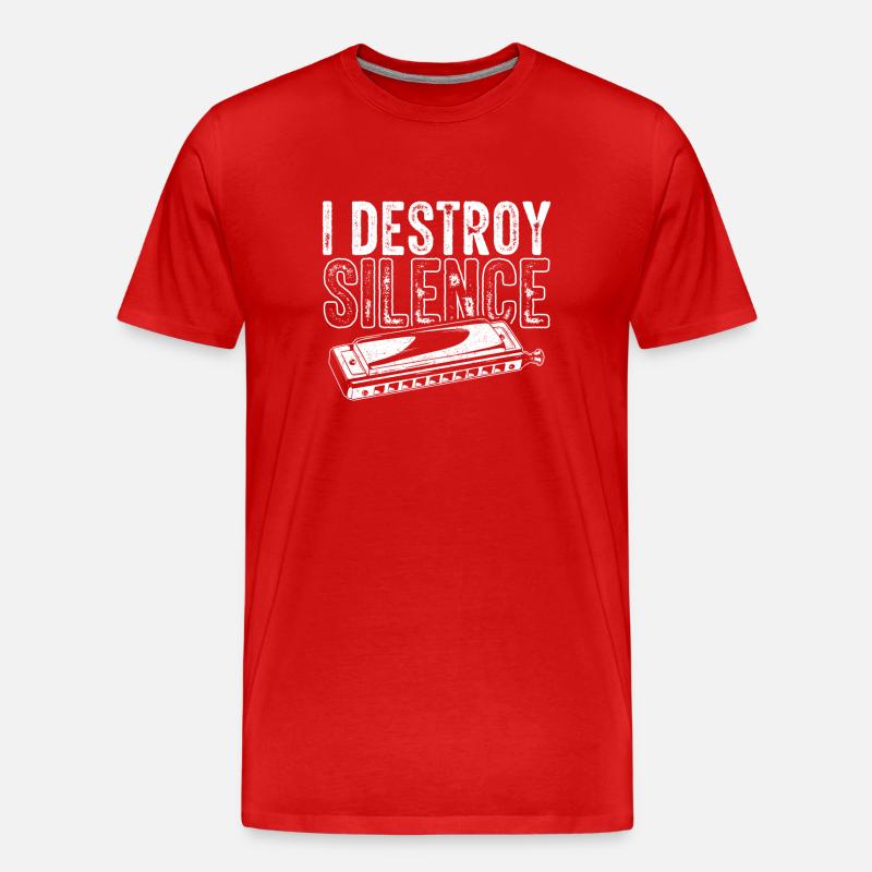 Harmonica player, Unny harmonica - Men's Premium Organic T-Shirt - red