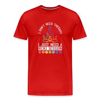 Ganzheitlicher Reiki Und Chakra - Männer Premium Bio T-Shirt - Rot - Vorne - Damien (186cm)