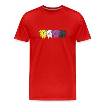 Drapeau non binaire Fierté non binaire LGBTQ Axolotl - T-shirt bio Premium Homme - rouge - Devant - Damien (186cm)