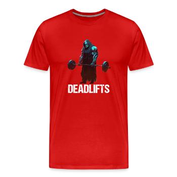 Deadlifts Gym Fitness Fun Workout - T-shirt bio Premium Homme - rouge - Devant - Damien (186cm)