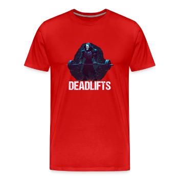 Deadlifts Gym Fitness Fun Workout - T-shirt bio Premium Homme - rouge - Devant - Damien (186cm)