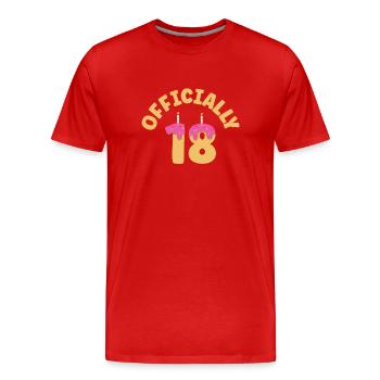 Offiziell 18 Geburtstag Geburtstagskind Achtzehn - Männer Premium Bio T-Shirt - Rot - Vorne - Damien (186cm)