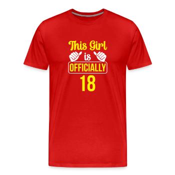 Dieses Mädchen Ist Offiziell 18 Achtzehn Feier - Männer Premium Bio T-Shirt - Rot - Vorne - Damien (186cm)