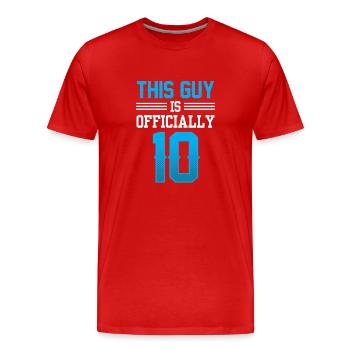 Dieser Typ Ist Offiziell 18 Achtzehn Geburtstag - Männer Premium Bio T-Shirt - Rot - Vorne - Damien (186cm)