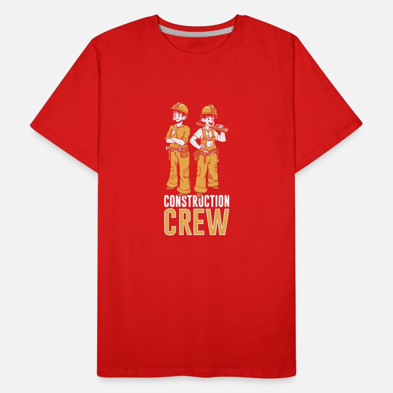 Construction Crew, Teamwork, Construction Site, Construction Construction Worker Men's Premium Organic T-Shirt