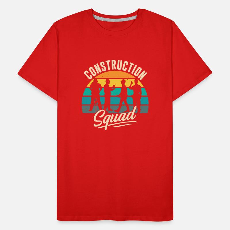 Construction Crew Construction Site Construction Workers Team Teamwork Men's Premium Organic T-Shirt