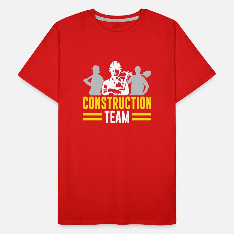 Construction Team Construction Site Teamwork Construction Workers Men's Premium Organic T-Shirt