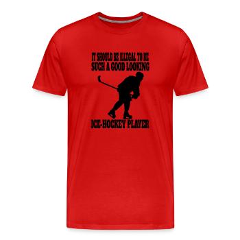 Eishockeyspieler Eishockeyteam Hockeyfan Eishockey - Men's Premium Organic T-Shirt - red - Front - Damien (186cm)