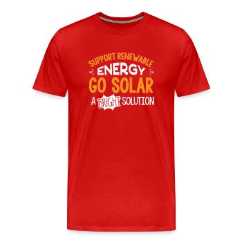 Solar Energy, Renewable Energy - Men's Premium Organic T-Shirt - red - Front - Damien (186cm)