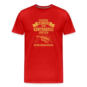 Kontrabass Kontrabassspieler Kontrabassist - Männer Premium Bio T-Shirt - Rot - Vorne - Damien (186cm)