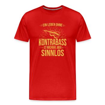 Kontrabass Kontrabassspieler Kontrabassist - Männer Premium Bio T-Shirt - Rot - Vorne - Damien (186cm)
