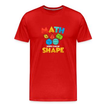 Math Keeps You In Shape Education Math Teacher - Männer Premium Bio T-Shirt - Rot - Vorne - Damien (186cm)