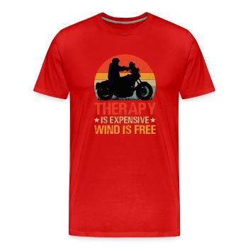 Biker Motorradfahrer Motorradfahren Biken - Männer Premium Bio T-Shirt - Rot - Vorne - Damien (186cm)