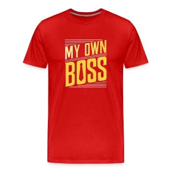Mon propre patron freelance indépendant - T-shirt bio Premium Homme - rouge - Devant - Damien (186cm)