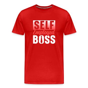 Patron indépendant Freelance Indépendant - T-shirt bio Premium Homme - rouge - Devant - Damien (186cm)