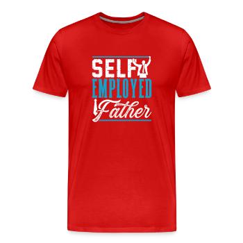 Self-employed father Self-employed Freelancer - Men's Premium Organic T-Shirt - red - Front - Damien (186cm)