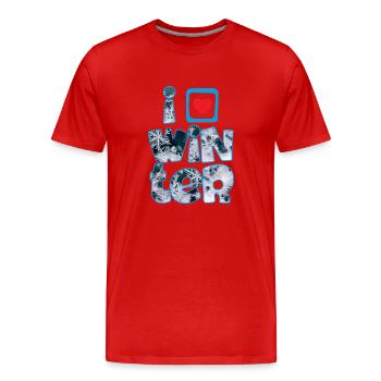 Winter mots with snowflakes for fans of winter - Men's Premium Organic T-Shirt - red - Front - Damien (186cm)