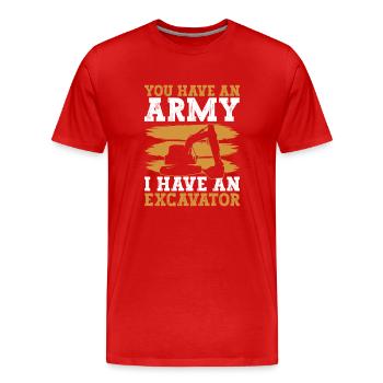 Bagger Schwermaschinenführer Baggerbaggerfahrer - T-shirt bio Premium Homme - rouge - Devant - Damien (186cm)