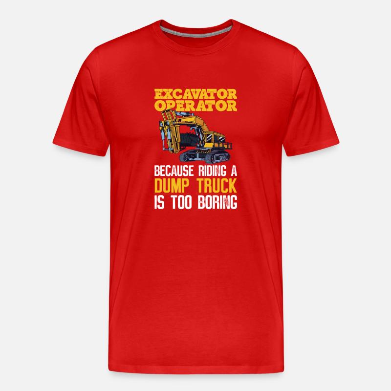 Baggerfahrer Bagger Bagger - Männer Premium Bio T-Shirt - Rot