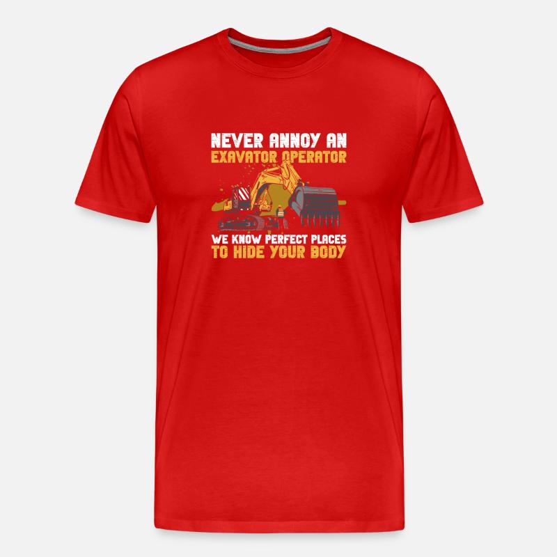 Bagger Baggerführer Baggerfahrer - Männer Premium Bio T-Shirt - Rot