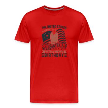 DIE VEREINIGTEN STAATEN SIND DAS EINZIGE LAND MIT EINEM BEKANNTEN - Männer Premium Bio T-Shirt - Rot - Vorne - Damien (186cm)