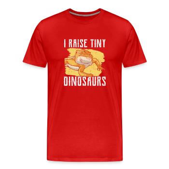 J’élève de minuscules dinosaures sur Bearded Dragon - T-shirt bio Premium Homme - rouge - Devant - Damien (186cm)