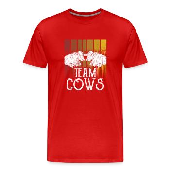 Équipe Vaches Ferme Vache laitière Animaux - T-shirt bio Premium Homme - rouge - Devant - Damien (186cm)