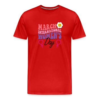 Frohen Internationalen Frauentag - Männer Premium Bio T-Shirt - Rot - Vorne - Damien (186cm)